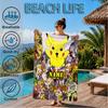 Custom Name Beach TowelPikachu Friends Microfiber Beach Towel Super Soft & Absorbent for Bath, Beach, Travel  Bath Time Accessory, Fan gifts