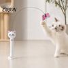 Cat Hunting Toy 2-in-1 Interactive Toy, Wand with Fabric Butterfly Teaser Suction Cup Base, Rechargeable Red Light for Indoor Self Entertainment