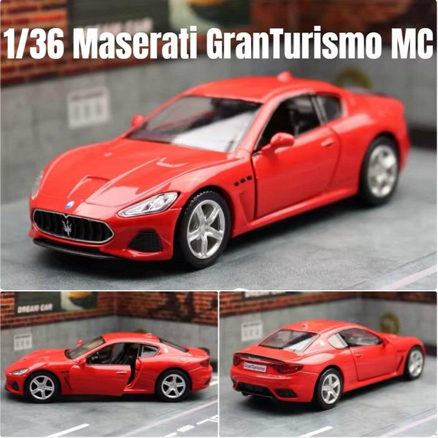 Maserati GranTurismo MC Coupe Simulation Diecast & Toy Vehicle Pull Back & Doors Open RMZ City 1:36 Alloy Car Model Gifts For Children