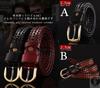 [YAYUPLUS] Genuine Leather Belt, Cowhide, Unisex, Mesh Belt, Adjustable Height, Men's & Women's, Business (A-Coffee, F)