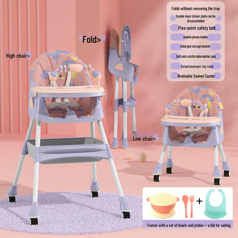 Adjustable Foldable High Chair & Portable Infant Dining Seat