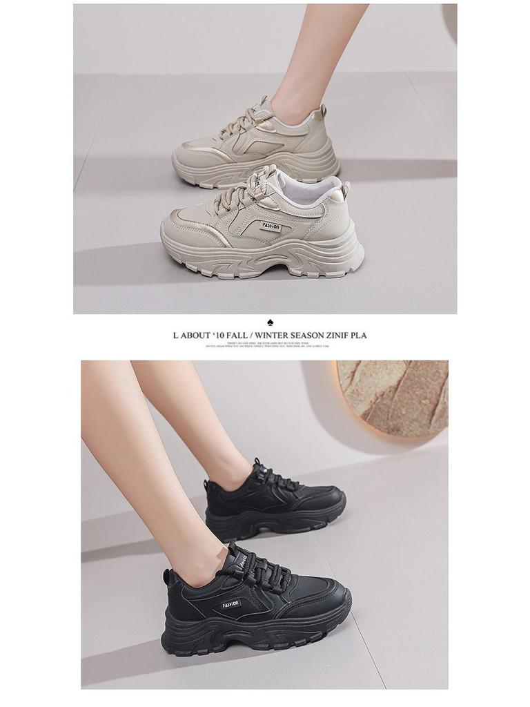 Autumn 2024 Women's Dad Sneakers - Korean Style, Versatile Thick Sole, Casual Student Shoes
