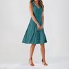 Chiffon Floral Sleeveless V-Neck Waist Dress