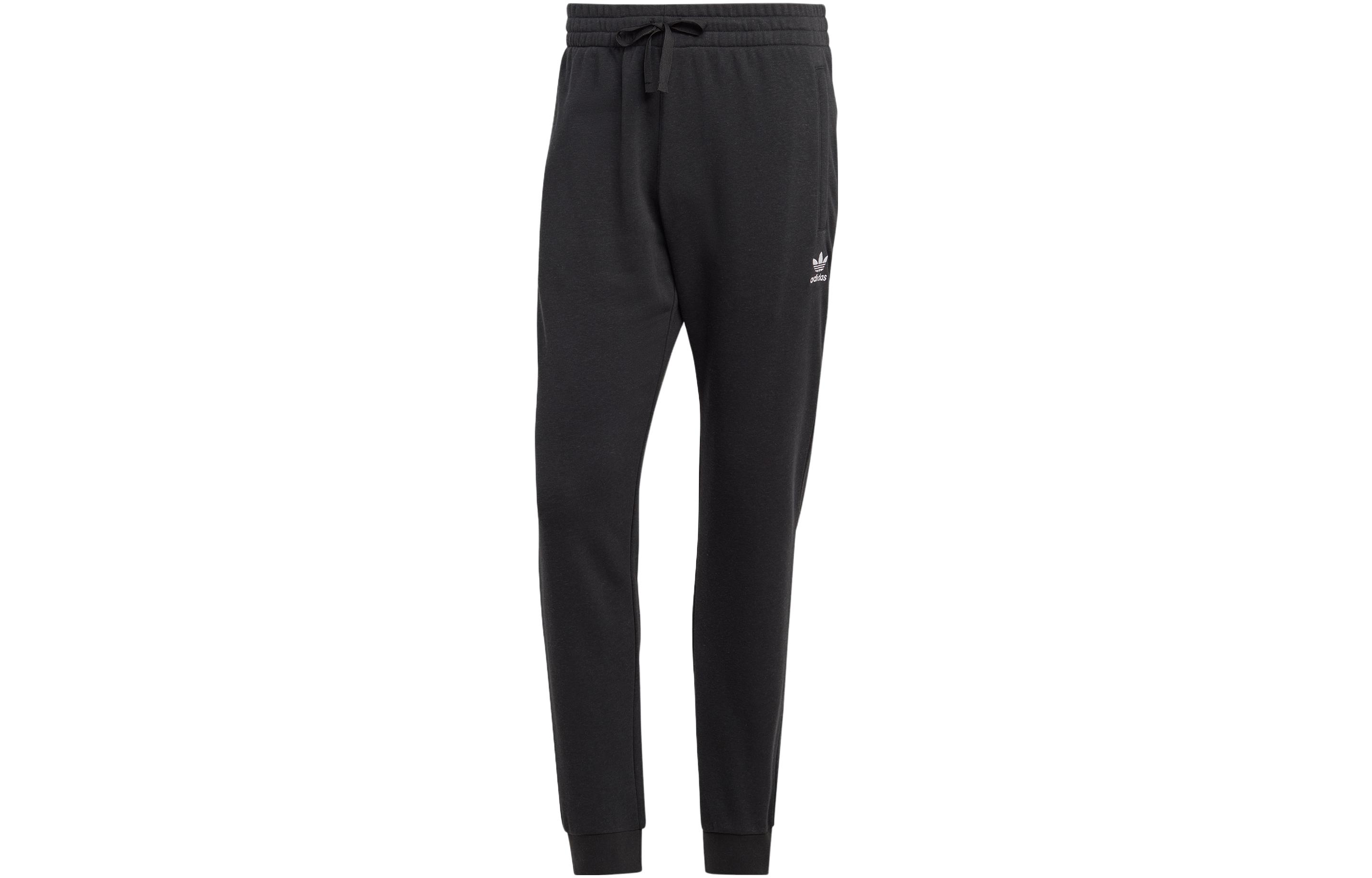 

Adidas Originals ESSENTIALS Knitted Sweatpants Men s Black Moderate Cuffed Pants HR8616 S