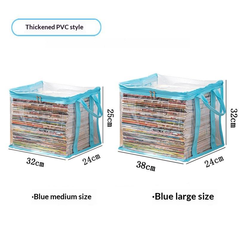 Waterproof PVC Book Storage Box Extra Thick Transparent Desk Organizer for Home Study Student Workspace 1PC