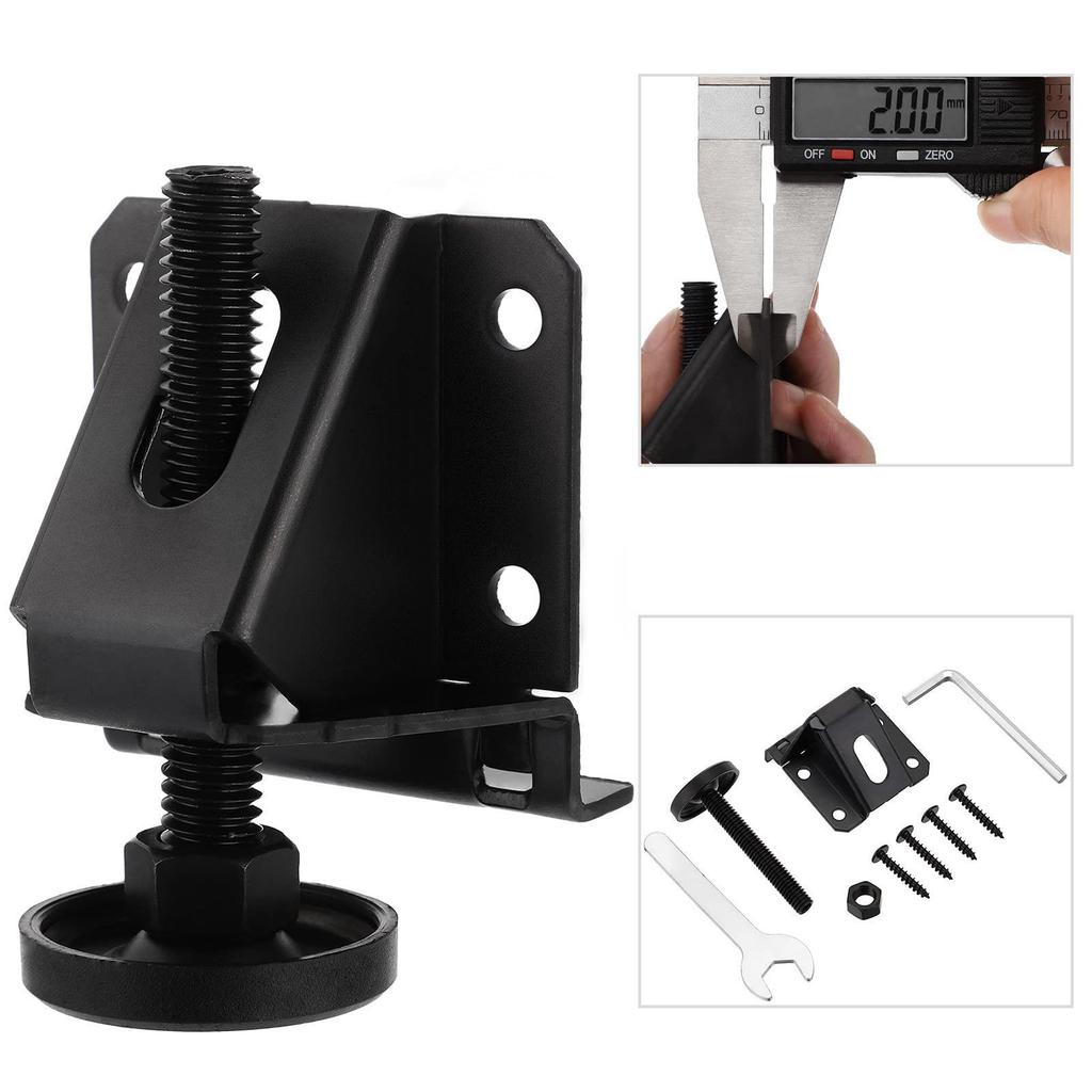 4 Pack Black Leveling Feet Heavy Duty Adjustable Furniture Leveler Legs with Installation Screws Lock Nuts and Wrench