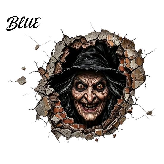 Halloween Wall Decals for Home Decoration 3D Decal Breakout Illusion Sticker with Skull Ghost Spooky Party Backgrounds Room Decor Party Peel
