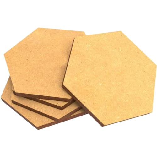 Green Stuff World MDF Hexagonal Base Set, 50mm Diameter, 5 Pieces, Diorama Display Base, GSWD-9357