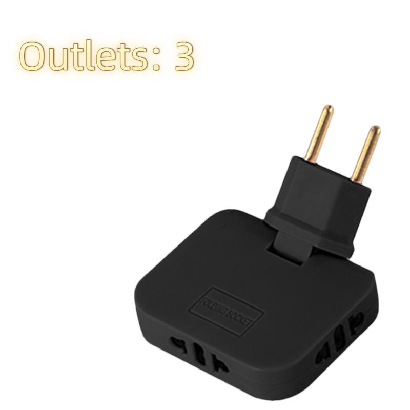 European Standard Rotating Plug Adapter – 180° Swivel Multi-Outlet Socket, Cordless & Portable Outlets*3 чёрный