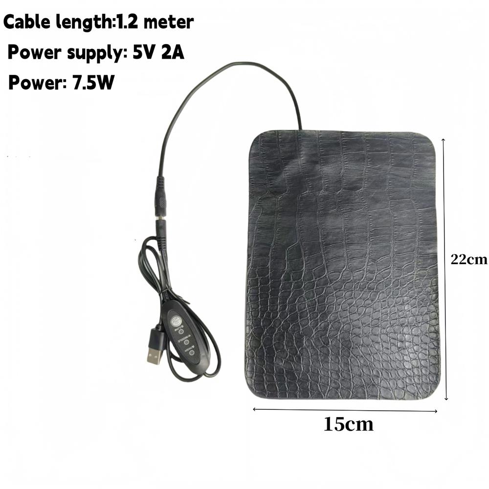 USB Pet Heating Pad Terrarium Reptile Heat Mat Waterproof 3 Gear Electric Blanket Heater Adjustable Portable Reptile Heating Pad