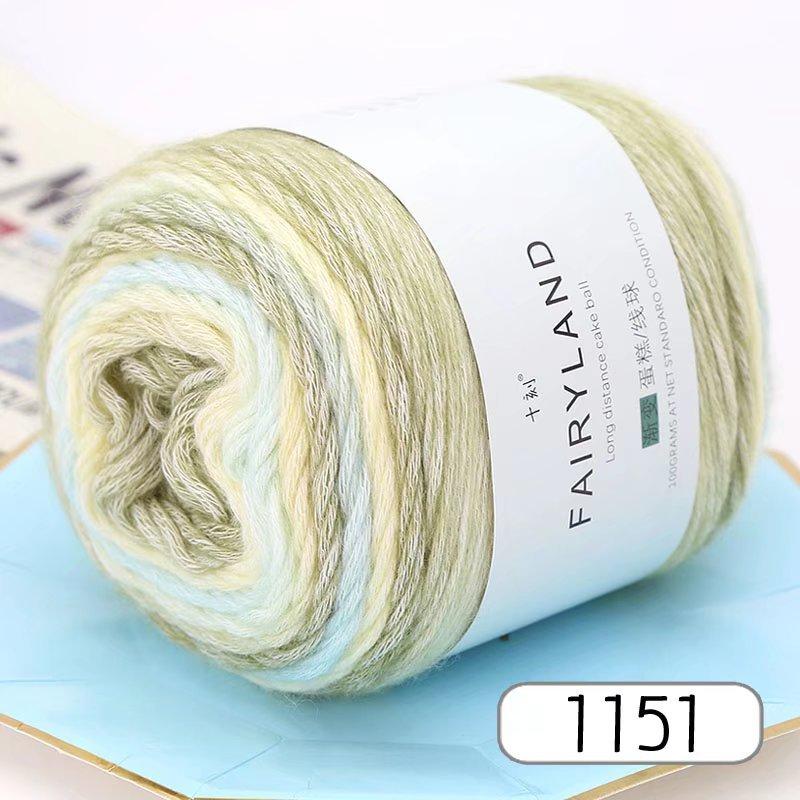 

100g Gradient Cake Yarn Sweater Scarf Hat Hand Knitting Yarn Crochet Stick Needle Medium Fine Wool