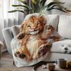 Coperta artistica scialle con stampa animale leone carino oversize - Morbida coperta multiuso per tutte le stagioni per divano, letto, pisolino in ufficio e regalo