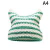 Japanese Streetwear Harajuku Beanie Little Devil Striped Knitted Hat Women Girls Autumn Winter Cute Cat Ears Cap