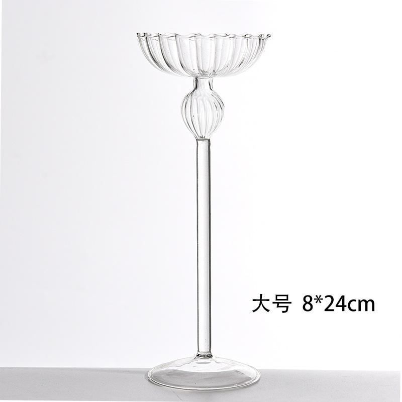 Tall Striped Candle Holders Christmas Decoration Candlelight Dinner Candlesticks Props room Decoration Wedding Table Top Items