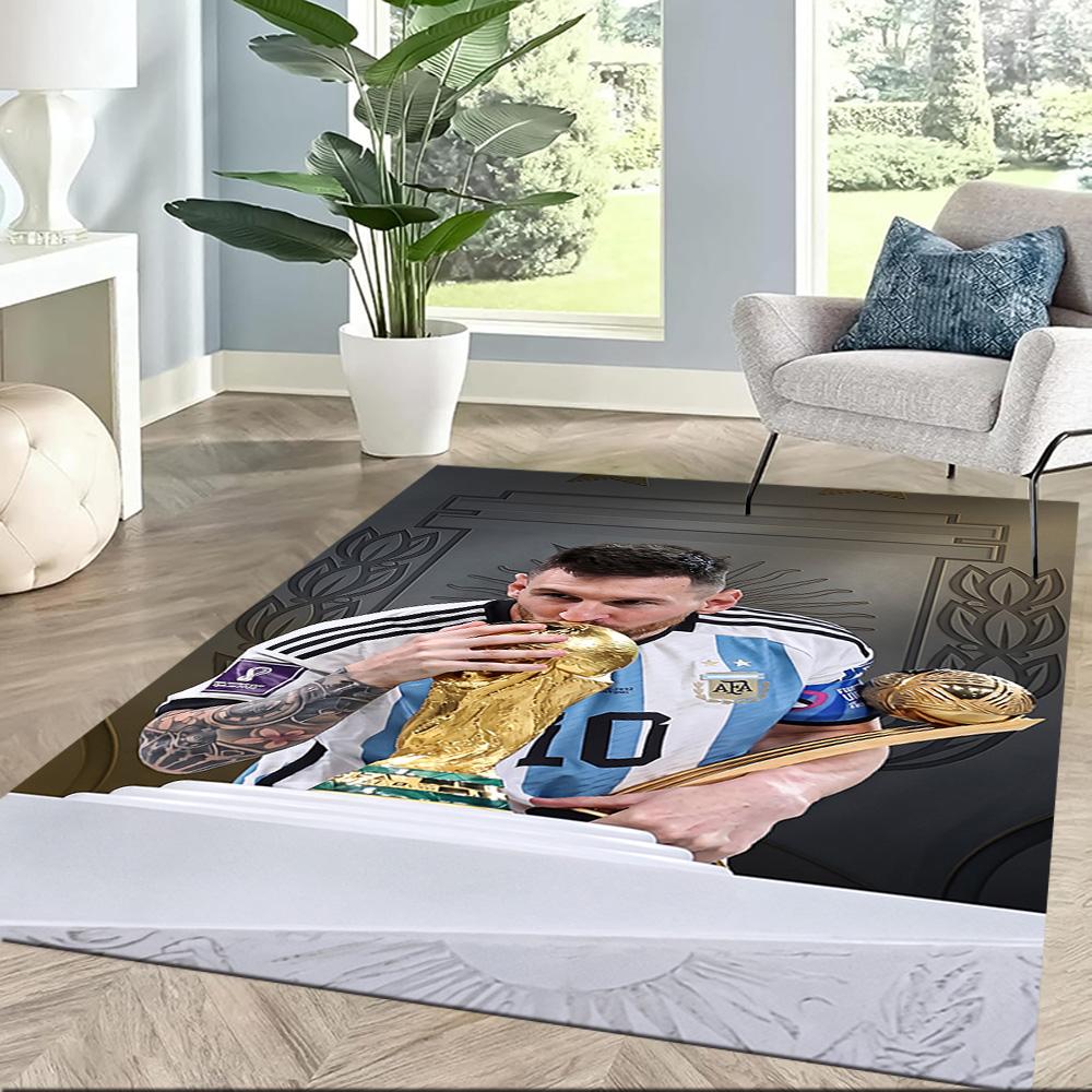 Messi 400 Area Rug Design for Playrooms Bedrooms Foyer Entryway Anti-slip Rug Anime Office Decor Spiritual Gift