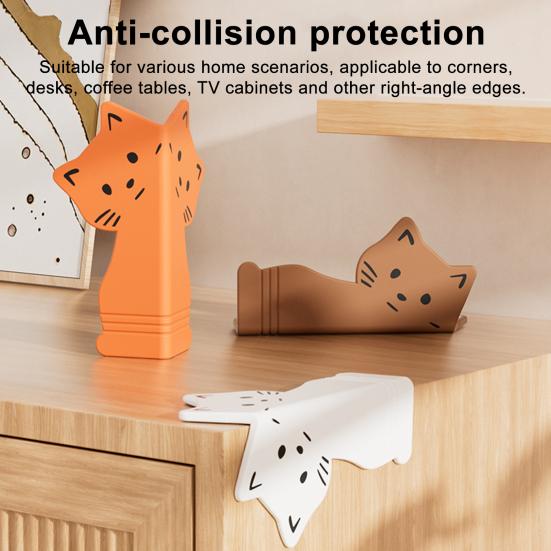 Cat Silicone Anti-Collision Pad Self-Adhesive Baby-proof Safety Corner Protector Thickened Home Living Room Wall Corner Protection Bumper Guard