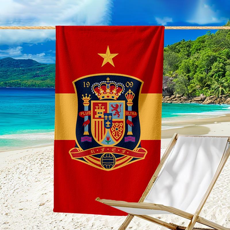 Spanish National Emblem Printed Beach Towel, Super Soft Microfiber, Perfect Gift Birthday, for Pool, Beach, Travel, for Family and Friends