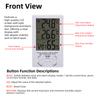 Indoor Outdoor Thermometer Hygrometer Clock Alarm Digital LCD Display C/F Temperature Humidity Meter 1.5M Sensor Probe