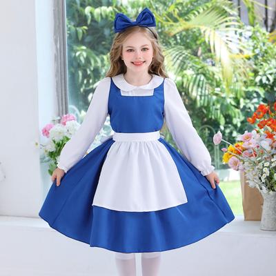 Children's Cosplay Costume Maid Dress Girls Halloween Princess Blue Dress Halloween Costume Halloween Party Fancy Dress