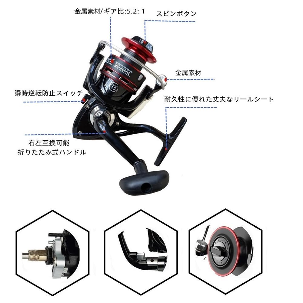 WCKJT Fishing Rod Set Casting Rod Rock Rod Beginner Introductory Set Fishing Bag Rock Fishing Embankment Fishing 3000 Reel Storage Bag Compact Rod