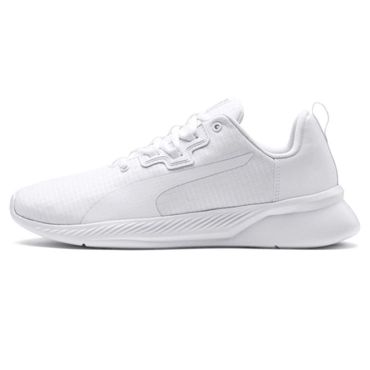 Puma Tishatsu Runner Minimalist Solid Color Fabric Slip Resistant Durable Low Top Casual Running Shoes Women Sneakers White 191071-04