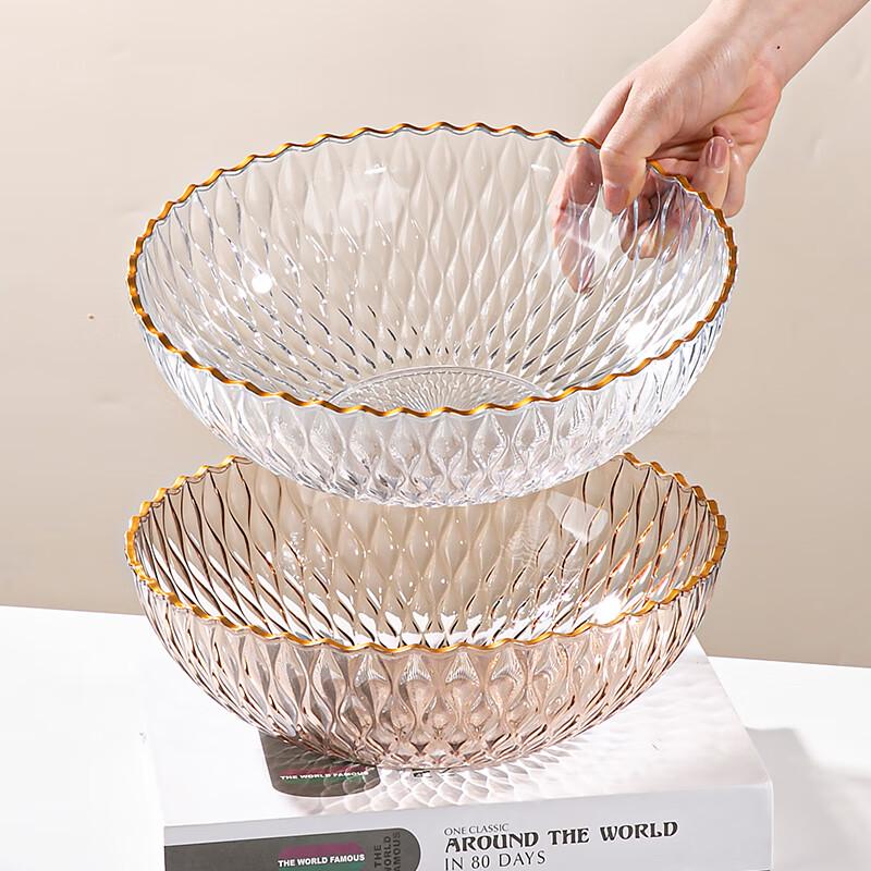 Hanyou Gold Edge Plastic Fruit Plate (2-Pack)