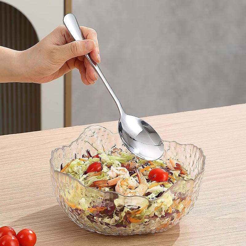 2/4Pcs Stainless Steel Serving Spoon Set Sering Utensils Set Serving Spoon for Party Vegetable Spoon Tableware Kitchen Supplies