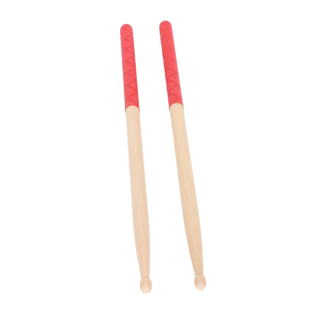 5A Drum Sticks for Adults Kids Beginners Maple Wood Tip Drumsticks with Anti Slip Rubber Handle for