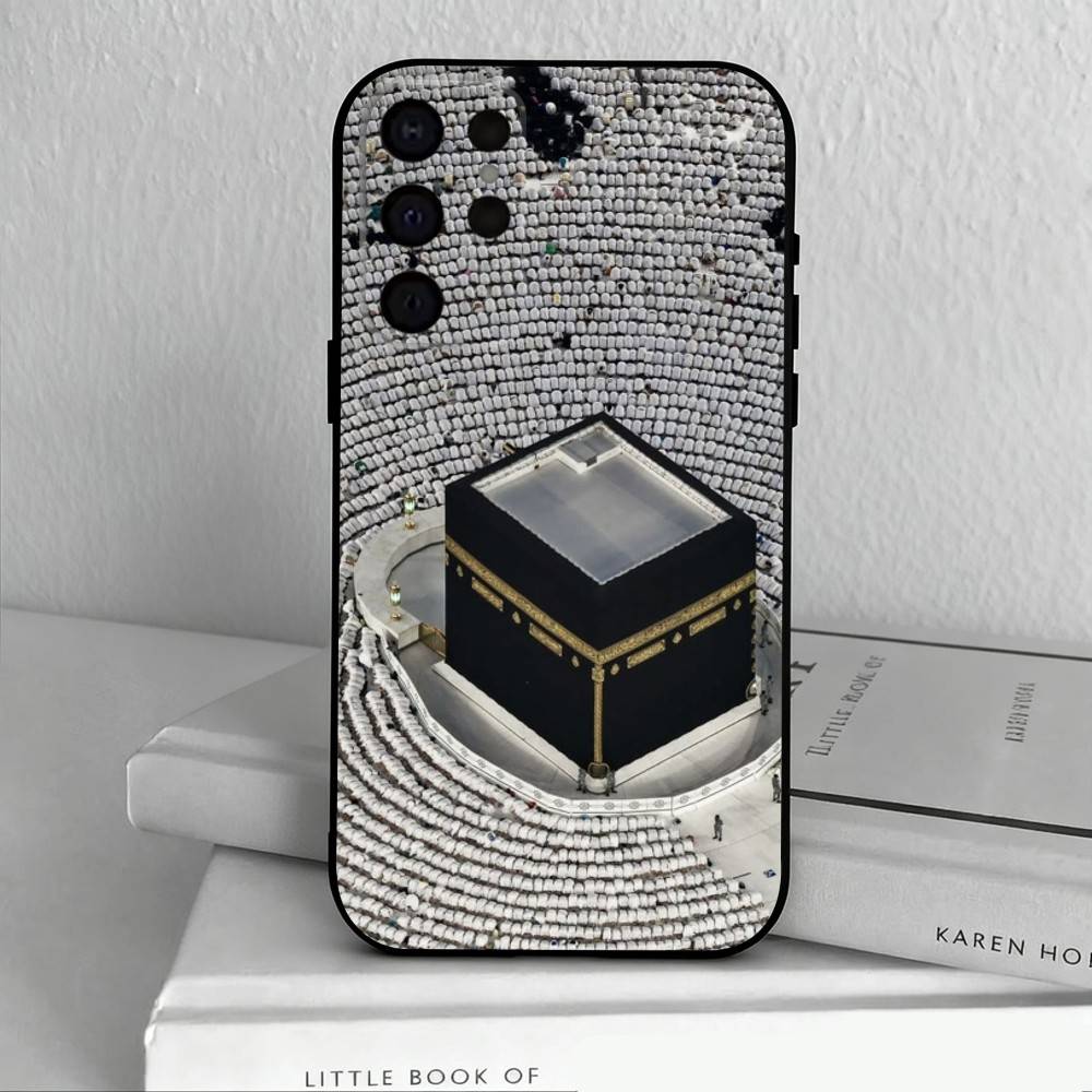 M-Moslem und K-Kaaba Handyhülle für Samsung S25,S24,S21,S22,S23,S30,Ultra,S20,Plus,Andere Weiche Schwarze Hülle