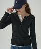 Deuloupisumeon Whale Henley Neck Long Sleeve T-Shirt [Olive]