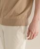 SELITIO Men'S Basic Round Half Knit Beige