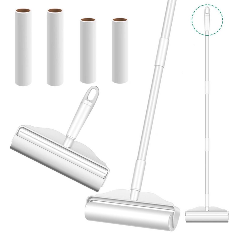 New Long Handled Clothes Hair Sticky Roller Adhesive Tear Off Hair Removal Pet Hair Remover Cotton Roller for Home