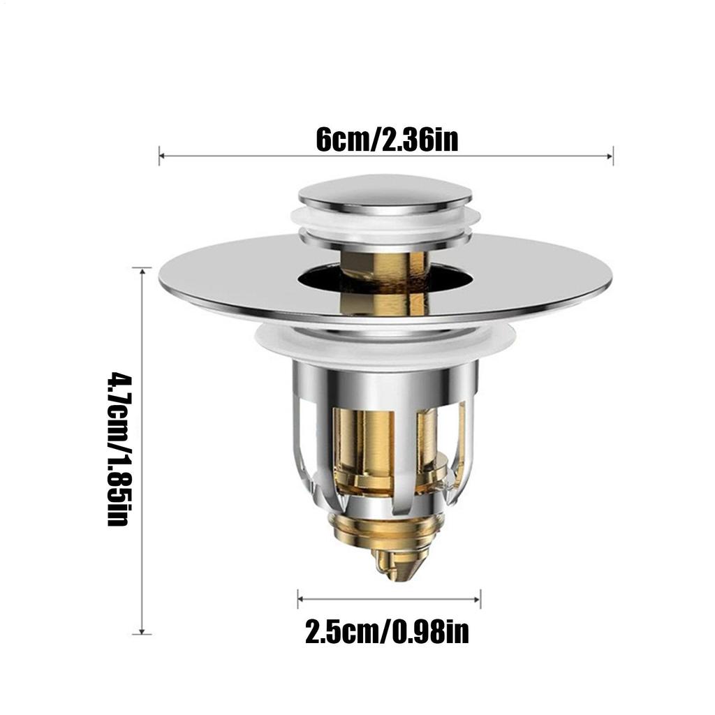 Universal metal Pop-Up Bounce Core Basin Drain Filter Hair Catcher Sink Strainer Bathtub Stopper Bath Plug Bathroom Tool