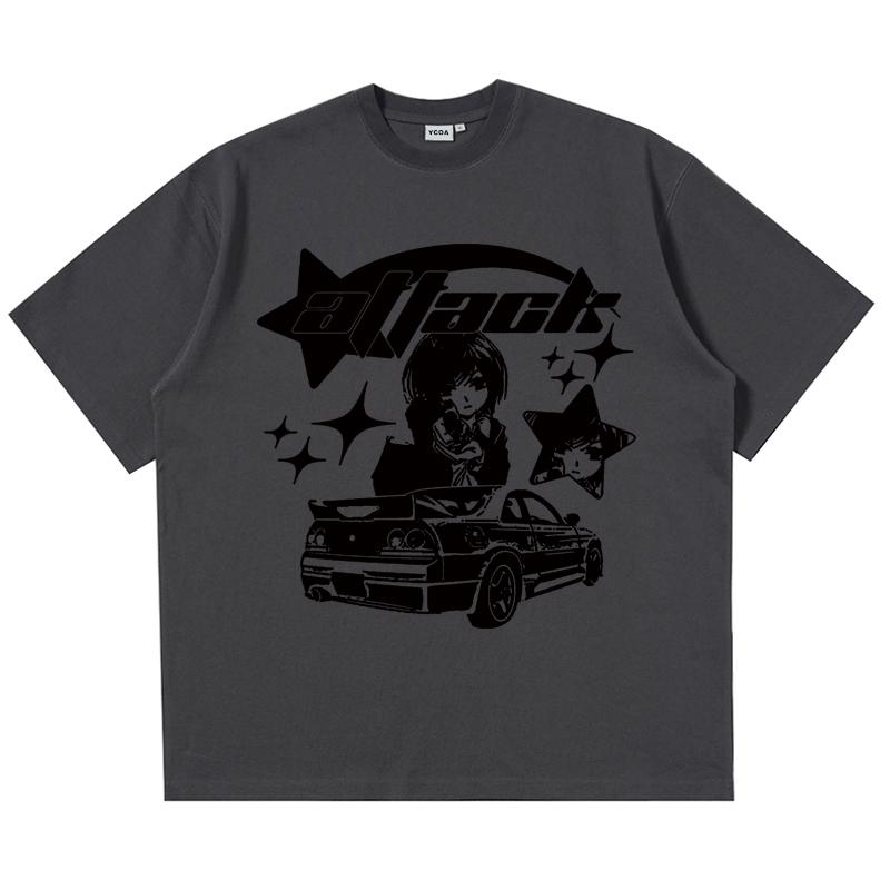 

Oversized TShirt Unisex Y2k Tops Cotton Print Car Summer Harajuku Streetwear Graphic Short Sleeve Tee Vintage Aesthetic Clothing S