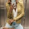 Chic Shiny Sequins Casual Jacket Women Fashion Sparkly Glitter Short Coats Slim Fit Long Sleeves Open Front Cardigan Outwear