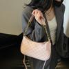 Sac d'aisselle vintage en similicuir pour femme, Sac à bandoulière bandoulière à chaîne imprimée rétro, Sac à main chic color-block quotidien pour sorties