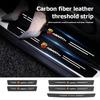 For Abarth Car Door Sill Scuff Plate Decor Carbon Fiber Stickers FIAT 500 FR 500X Grande Punto Tipo Stilo Palio UNO Astra Bravo