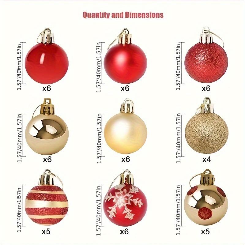 50pcs Classic Christmas Ornament Set, 4cm Electroplated Painted Holiday Decor Balls for Tree for Halloween, Valentine's & Thanksgiving Celebrations