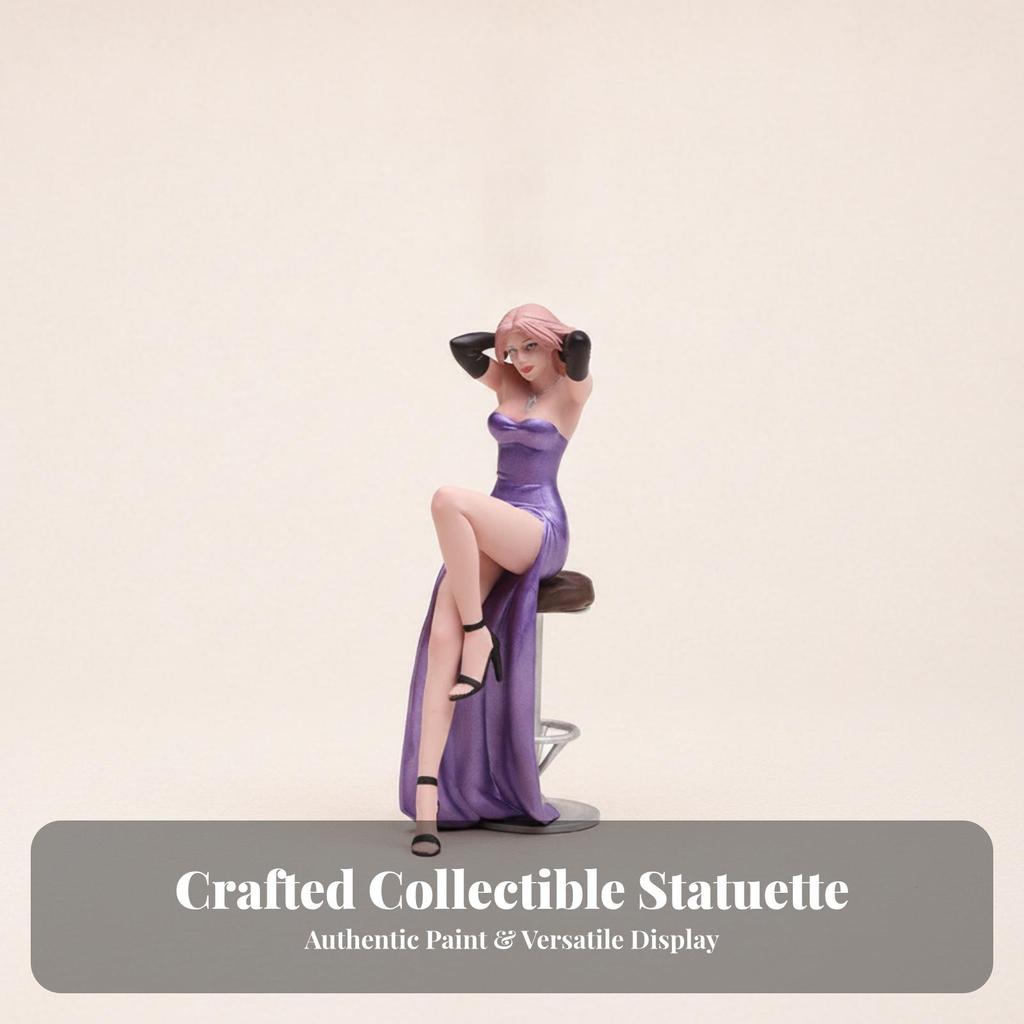 Seated Woman Figurine Static Resin Miniature Realistic for Collectors