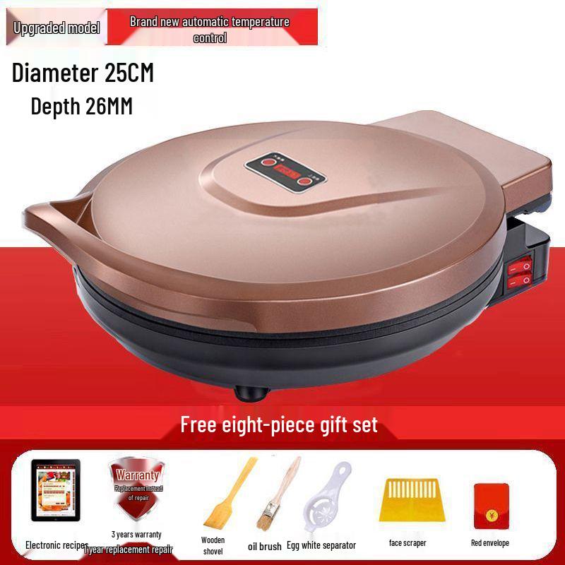 Large Electric Griddle with Dual-Sided Heating and Deepened Design for Crepes, Pancakes, and Cakes