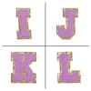 6Cm English Letter Towel Embroidery Patch Sticker Purple Letter Computer Embroidery Label Ironing Embroidery Chapter