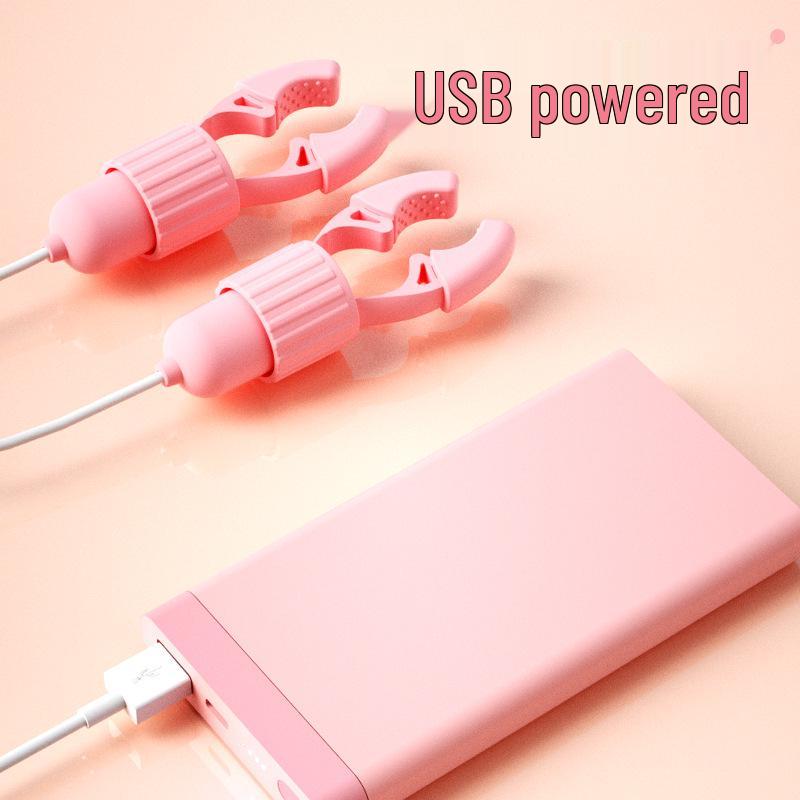 Comele Pink Jade Rabbit Vibrating Nipple & Tongue Licking Orgasm Device