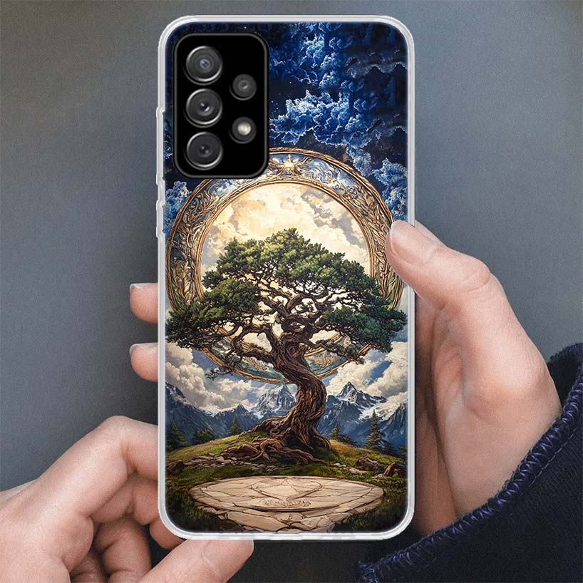 Tree of Life Space Phone Case For Samsung Galaxy A17 A16 A56 A15 A55 A14 A54 A13 A53 A36 A35 A34 A33 A26 A25 A24 A23 A05S A04S G