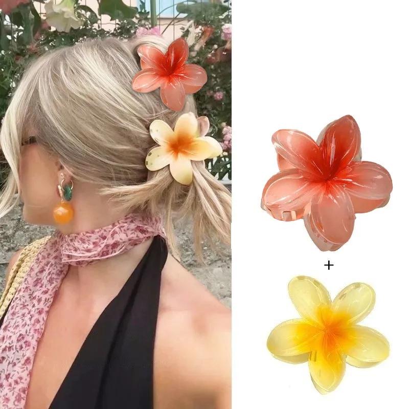 2pcs Frangipani Grasp The Temperament Hairpin Travel Photography Advanced Atmosphere Clip Headband
