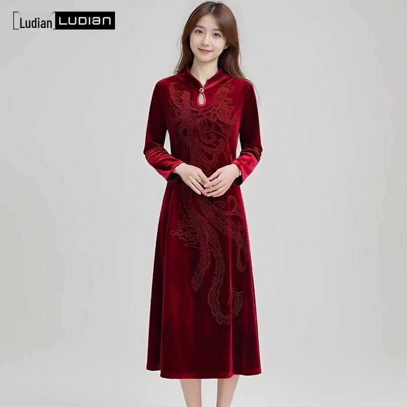 

Ludian New Chinese Style Velvet Dress 185/104A