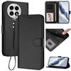 For OnePlus 13 Leather Case Wallet Stand Phone Cover with Wrist Strap