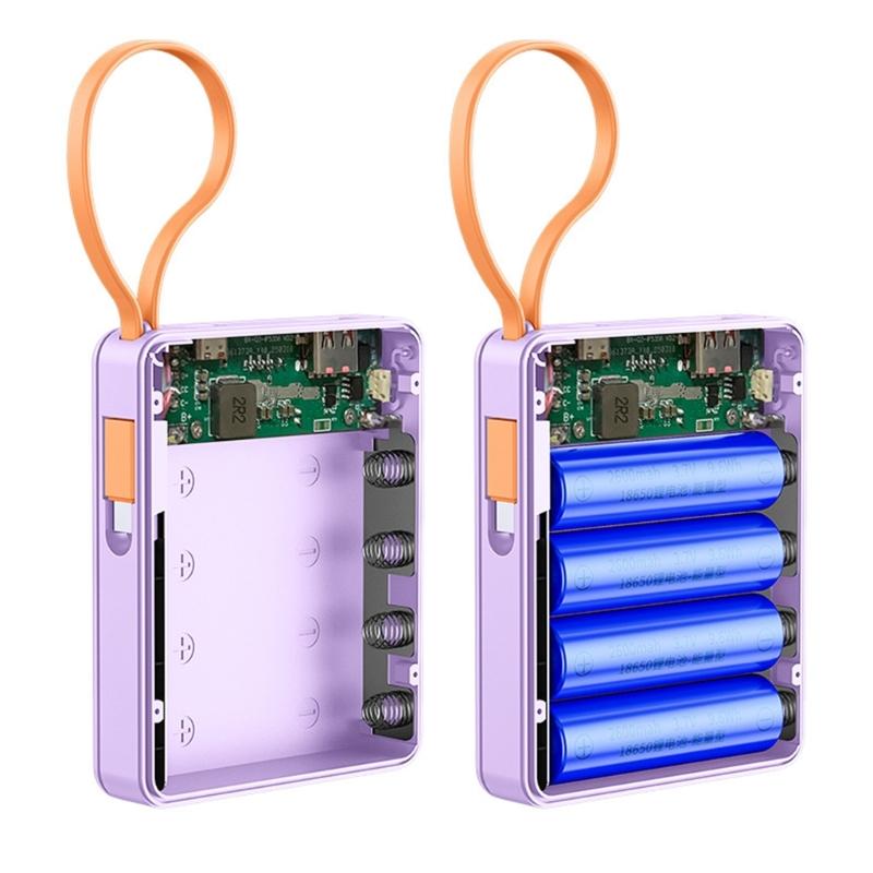 4x18650 Power Battery Storage Case Removable Color Shell Multiple Protections Power Rack Not Need Solder