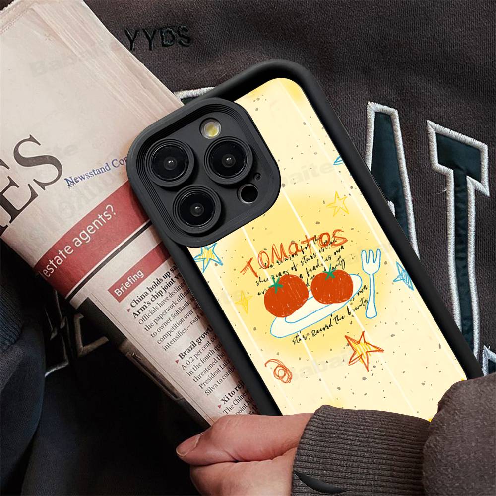 Tomatoes Expression Phone Case For IPhone 17 Air 16 15 14 13 12 11 Plus Pro Max TPU Silicone Soft