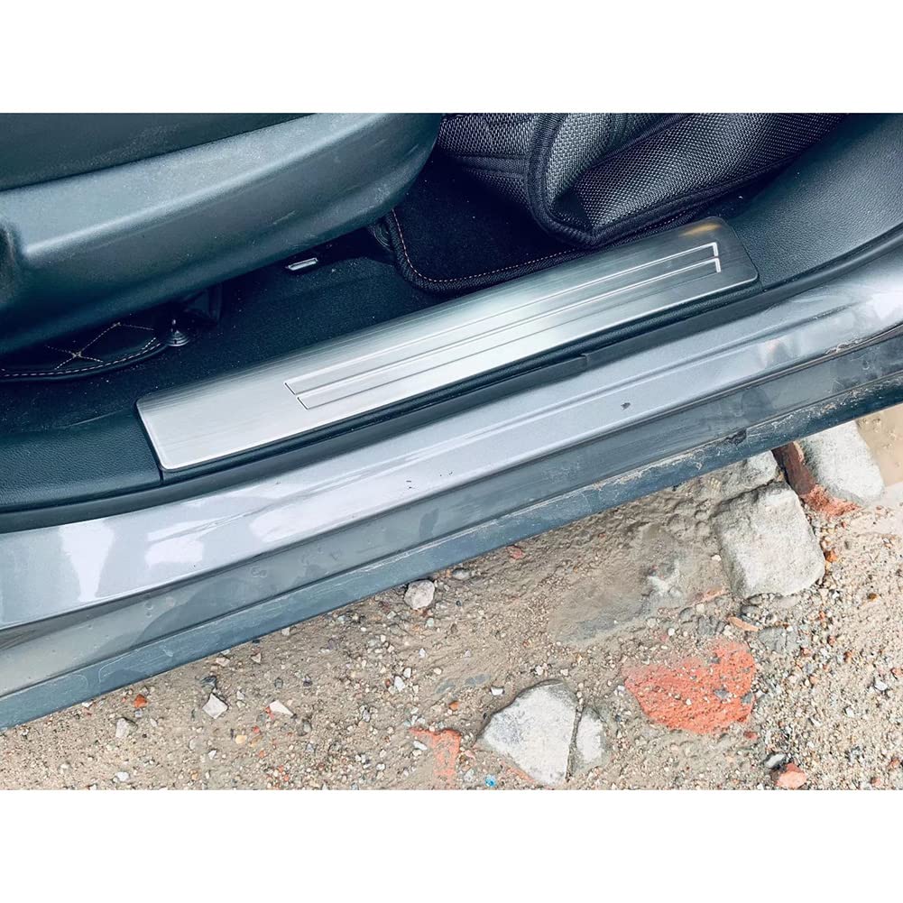 RUIQ Stainless Steel Interior Step Garnish for Nissan Kicks Designed for Nissan Kicks (P15 Model) - Silver,