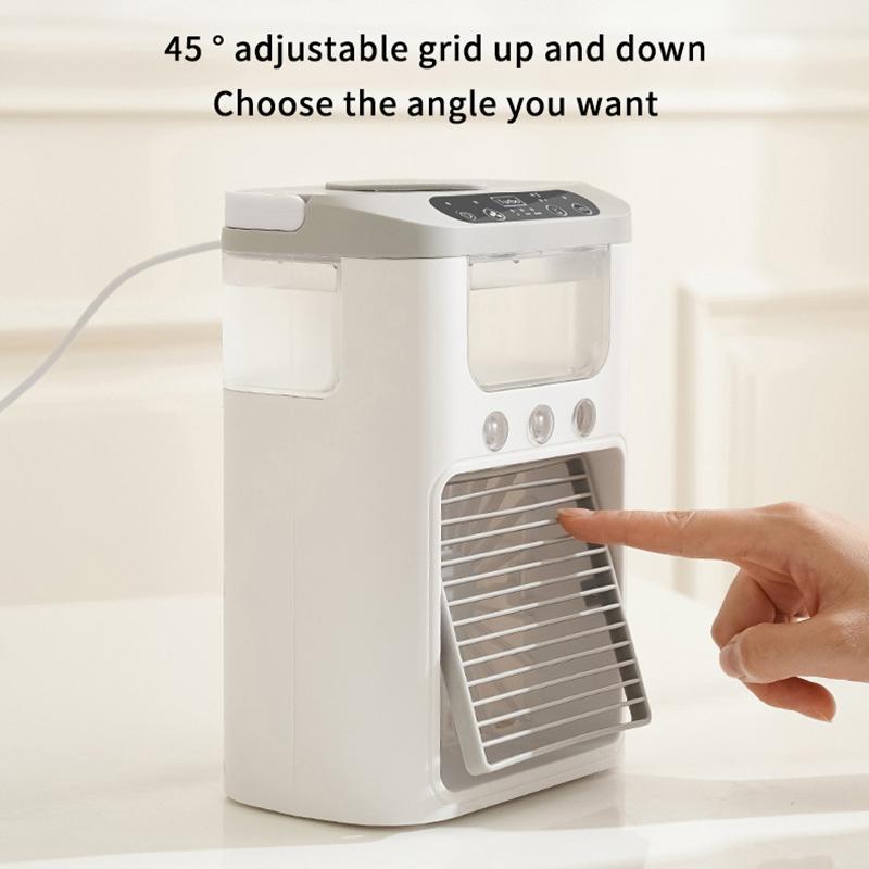 New Mini Portable Three Spray Household Humidifier Fan, USB Spray Fan, LED Night Light, Air Cooler, Desktop Air Cooler